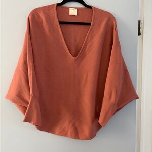 Karissa V-Neck Batwing Sweater in Rust m/l
